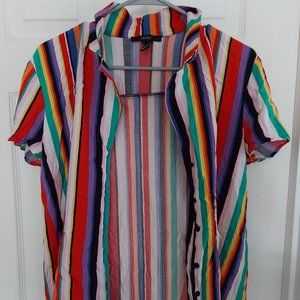 Button up rainbow blouse